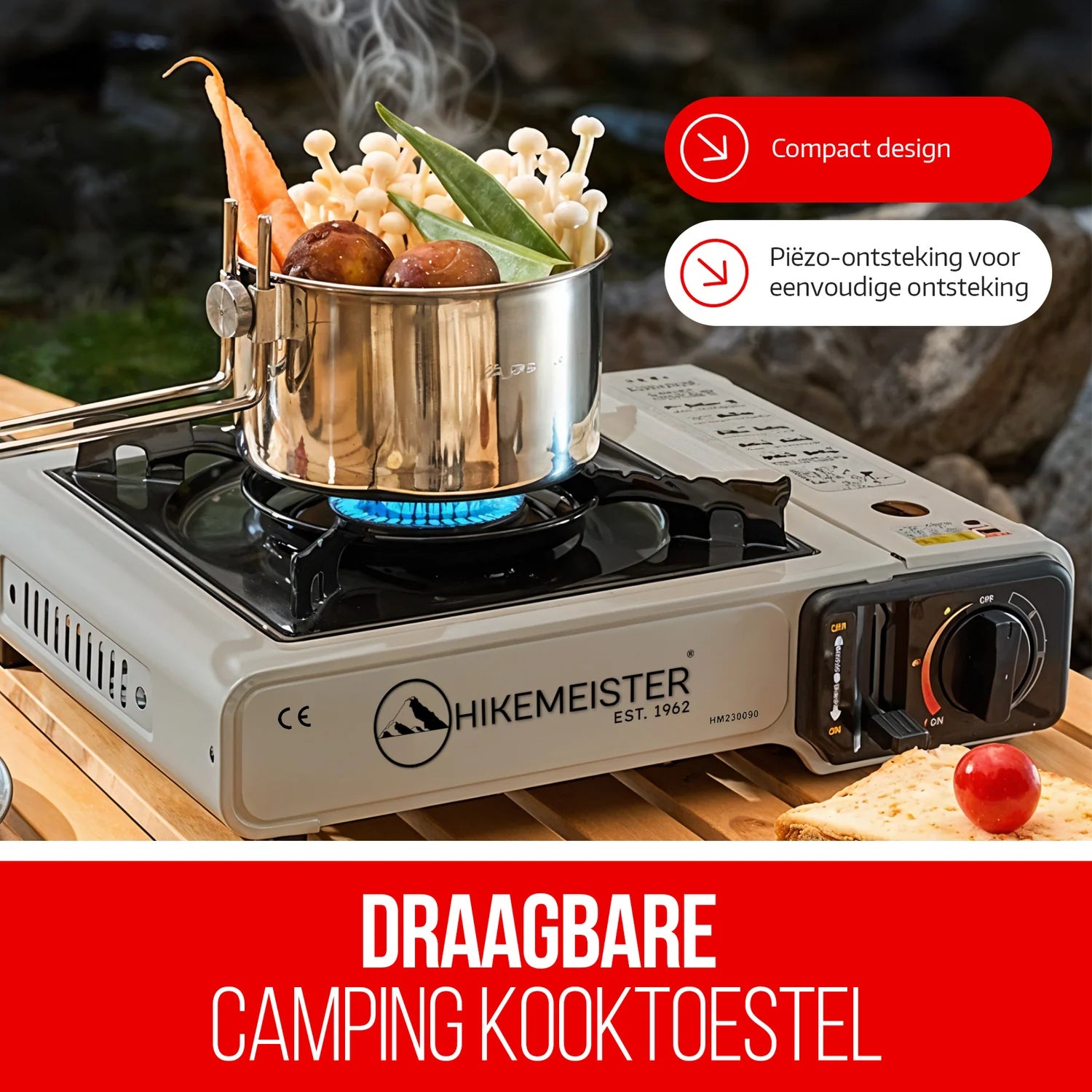 Hikemeister Draagbaar Kookstel – Compact & Krachtig voor Outdoor en Noodsituaties