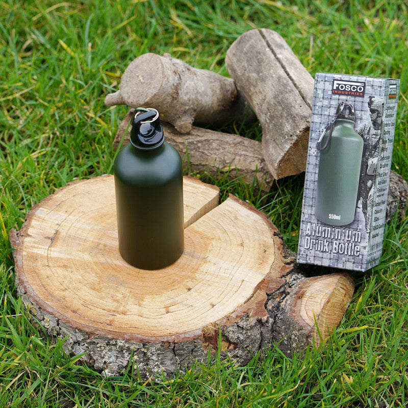 Aluminium fles met karabijnhaak 1/2 Ltr