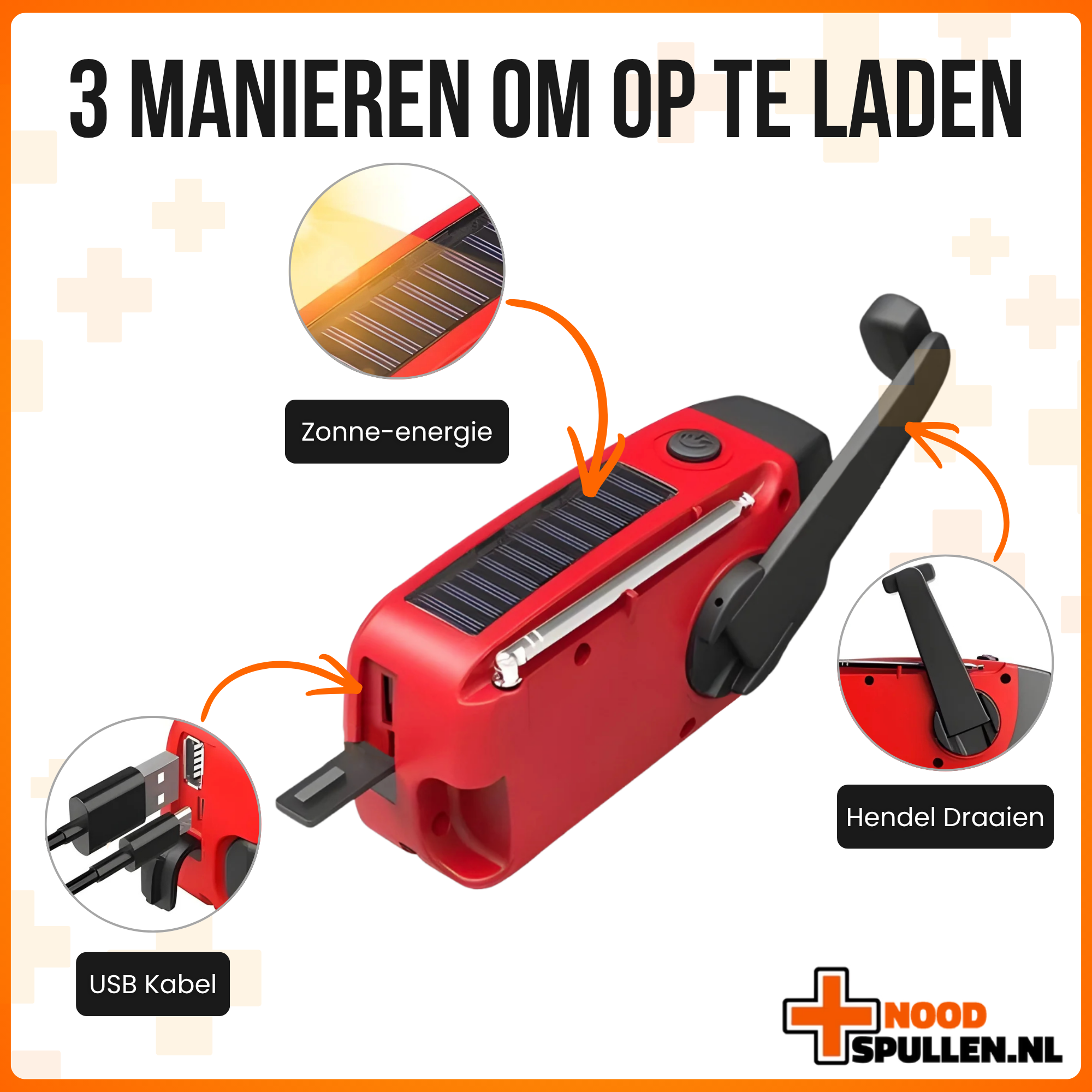 Noodradio met Zaklamp en Powerbank (2026 Model)