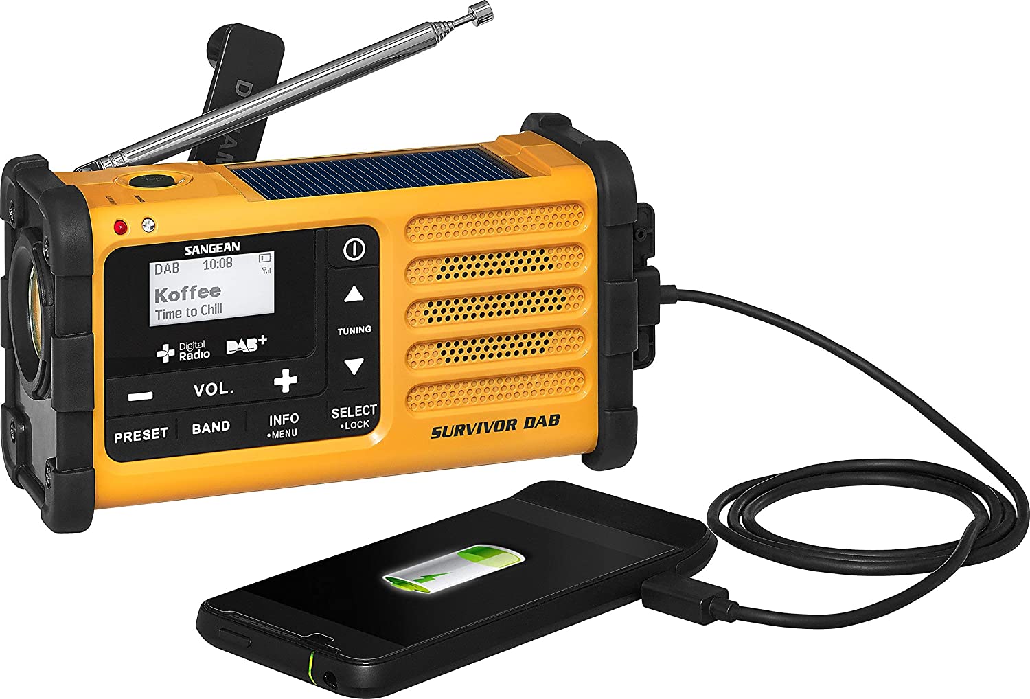 Sangean MR-88 Survivor DAB+Draagbare Noodradio