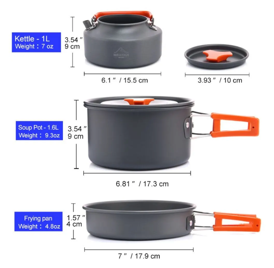 Outdoor kookset buiten kookgerei