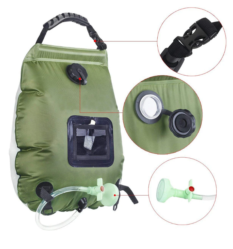 Douchetas op Zonne-energie 20L Verwarmde Camping