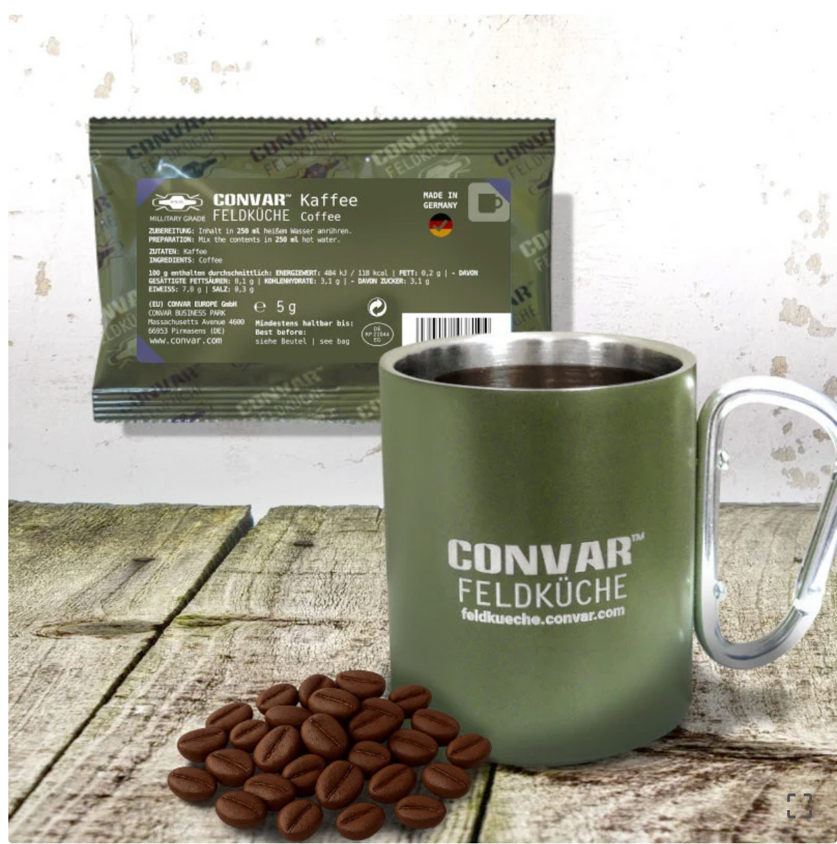 CONVAR™ Feldküche Koffie – Sterke Instantkoffie voor Onderweg