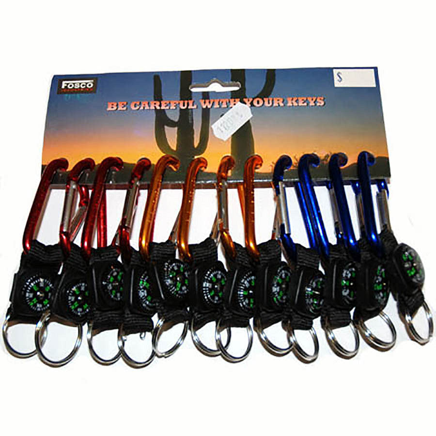 karabijnhaken/kompas 12 stuks