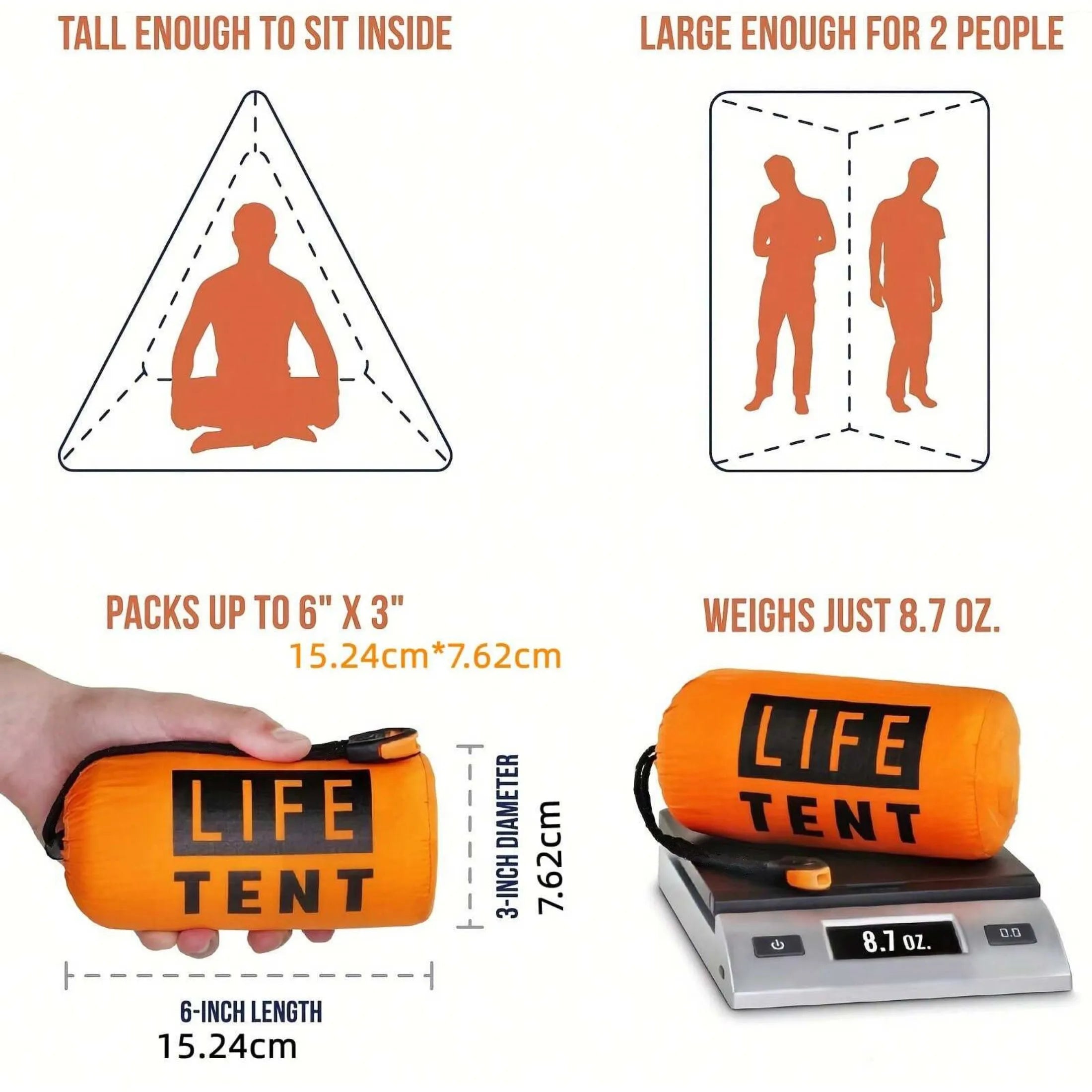 De Survival Life tent (oranje verpakking)