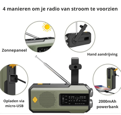 Noodweerradio met SOS alarm