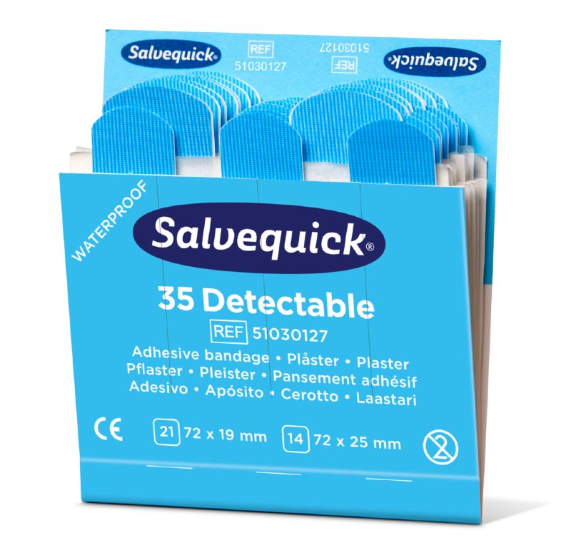 Salvequick detectable pleisters 6735 – 6 x 35 stuks