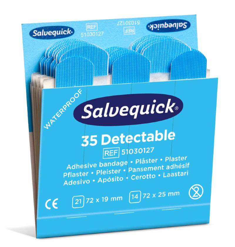 Salvequick detectable pleisters 6735 – 6 x 35 stuks