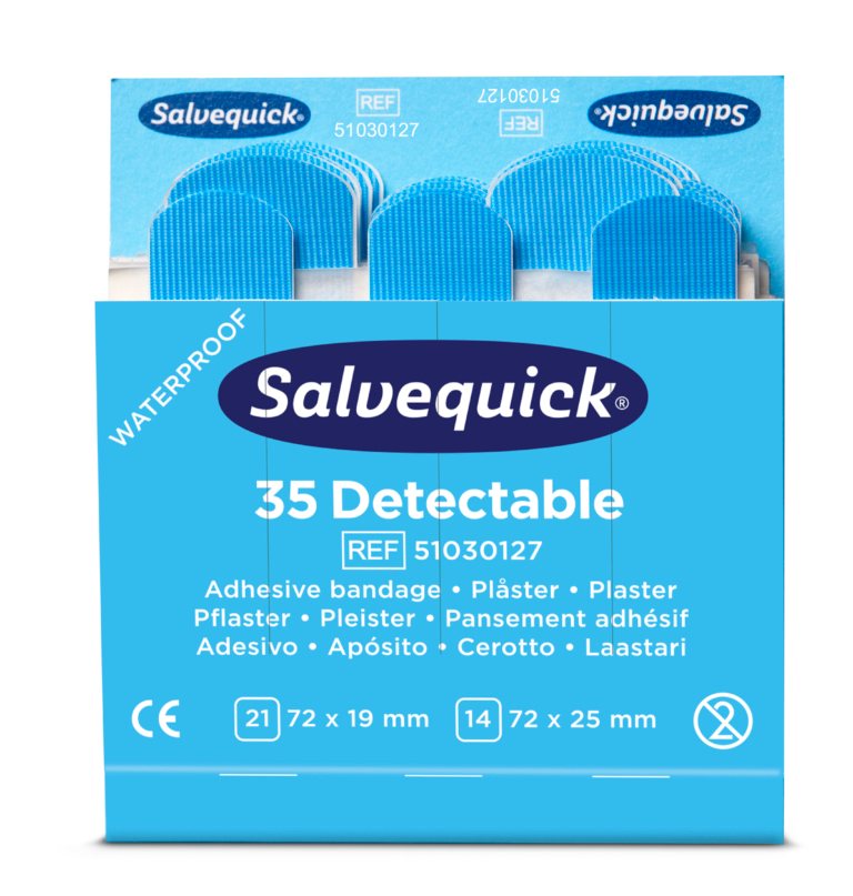 Salvequick detectable pleisters 6735 – 6 x 35 stuks