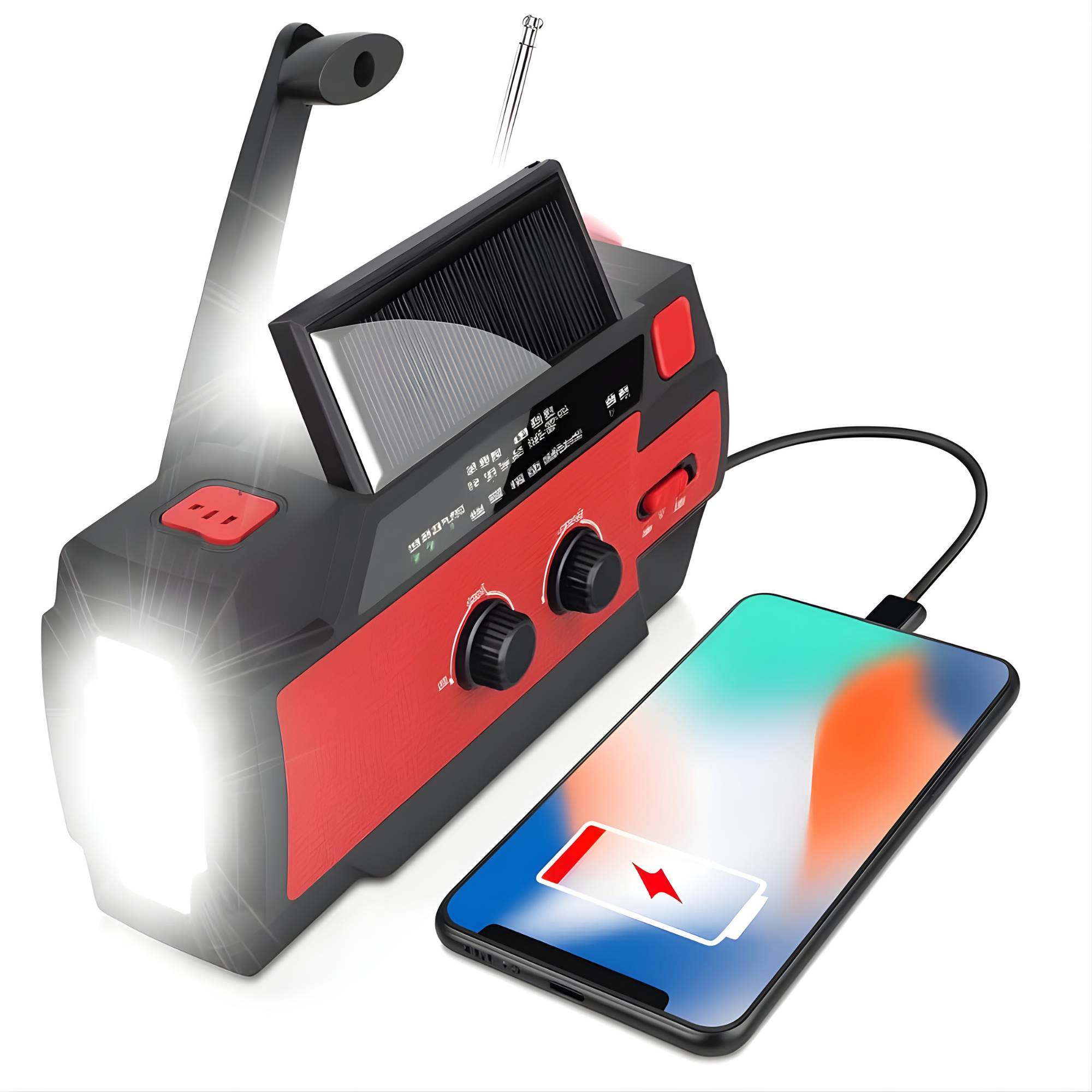 Noodradio met 4000mAh Powerbank en Zaklamp - Nieuwe Model 2024