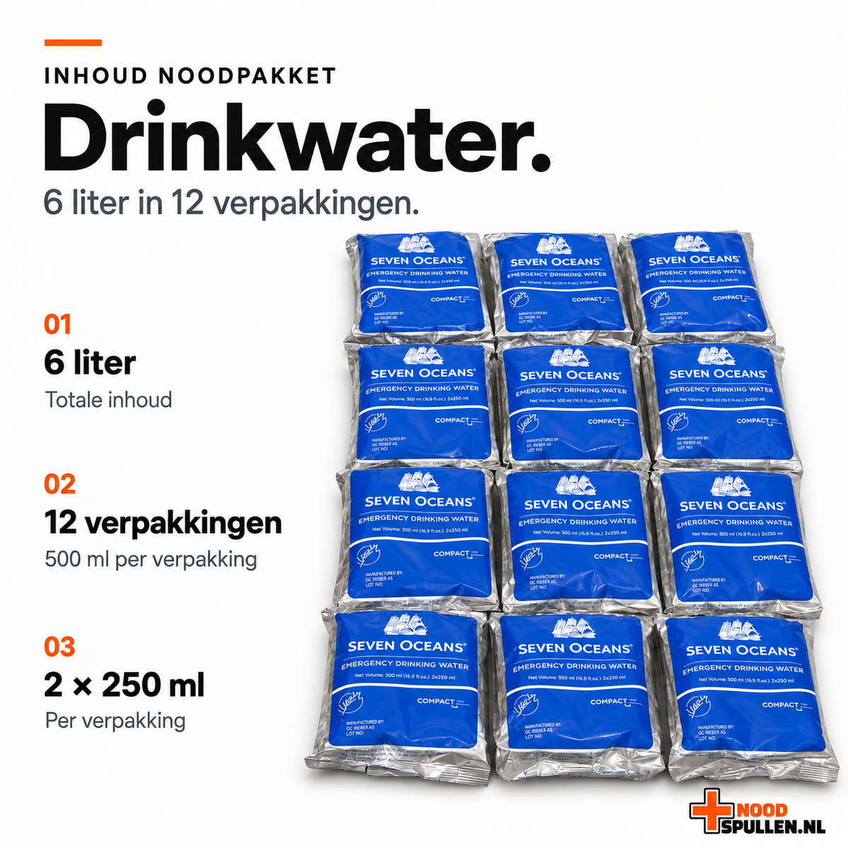 Noodpakket Noodrantsoen & Water - 72 uur