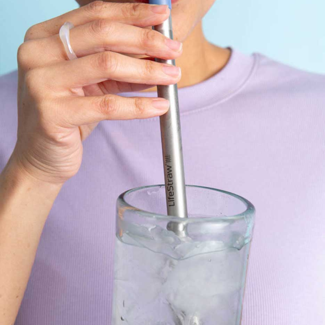 Lifestraw Sip - Herbruikbaar stalen filterrietje met draagtasje