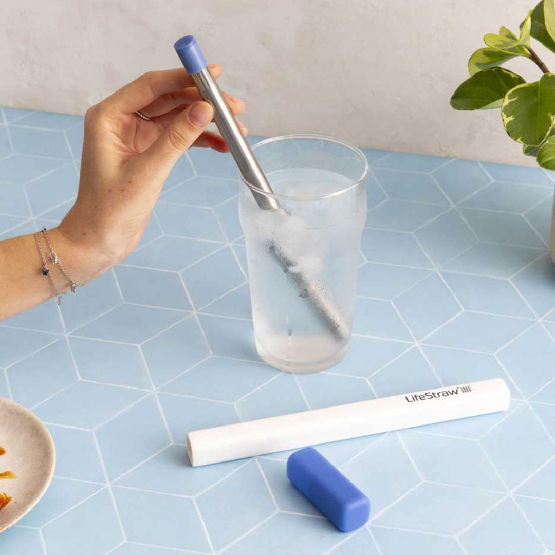 Lifestraw Sip - Herbruikbaar stalen filterrietje met draagtasje