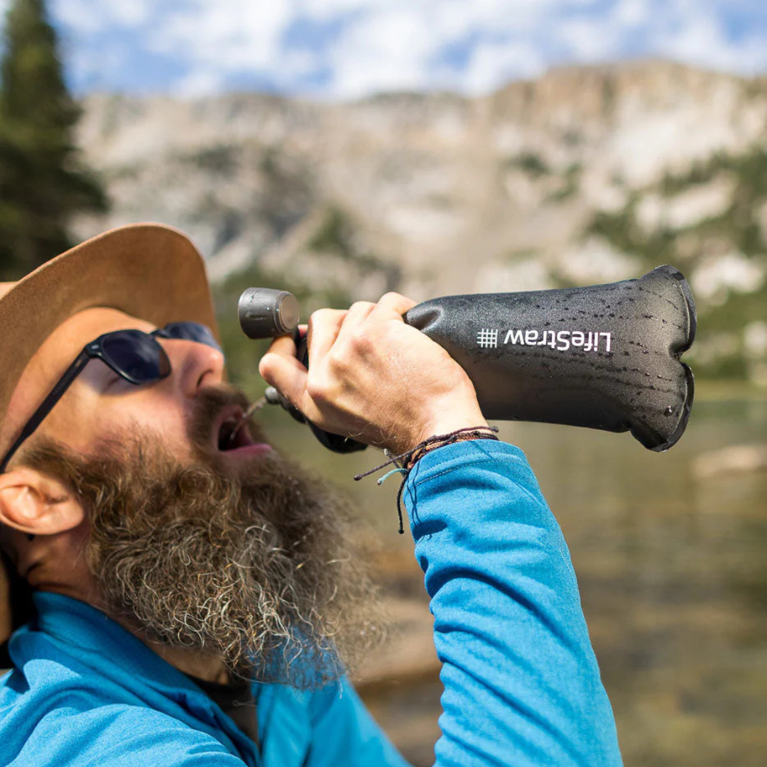 LifeStraw Peak Series opvouwbare knijpfles 1L met filter