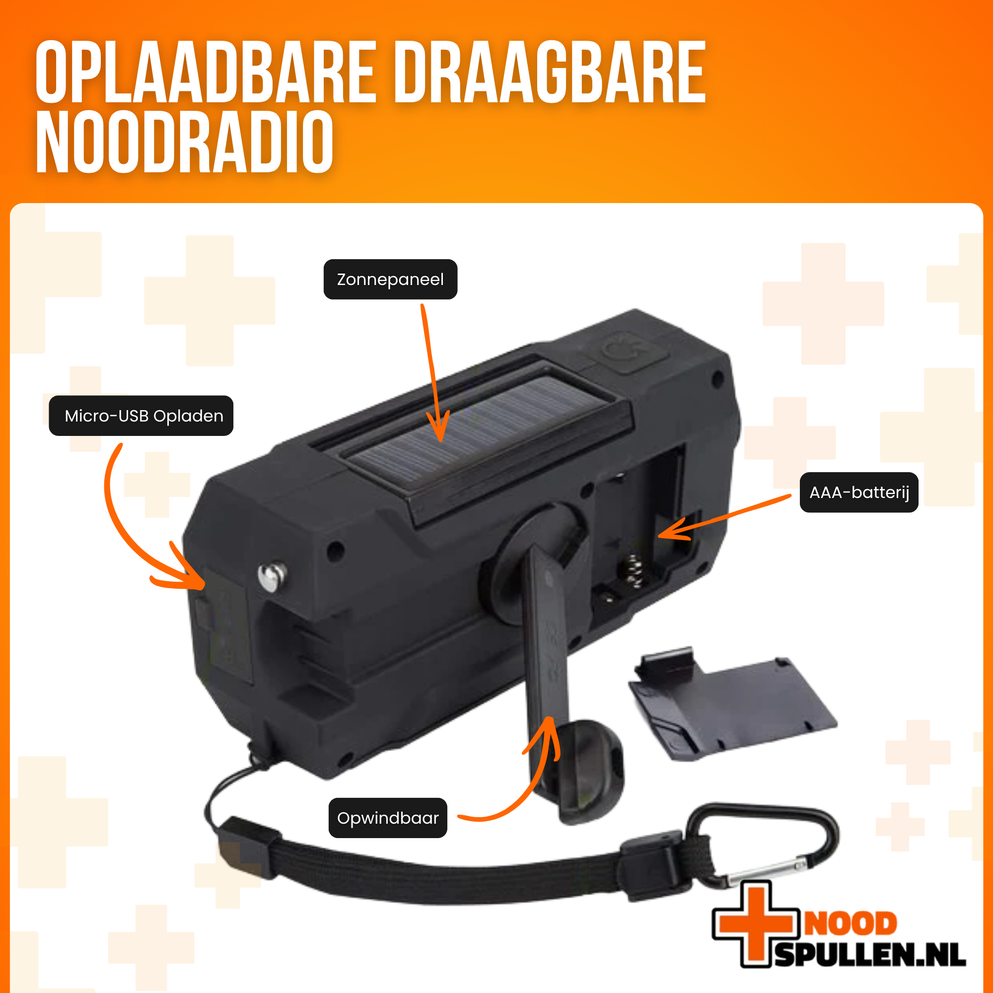Oplaadbare Draagbare Noodradio
