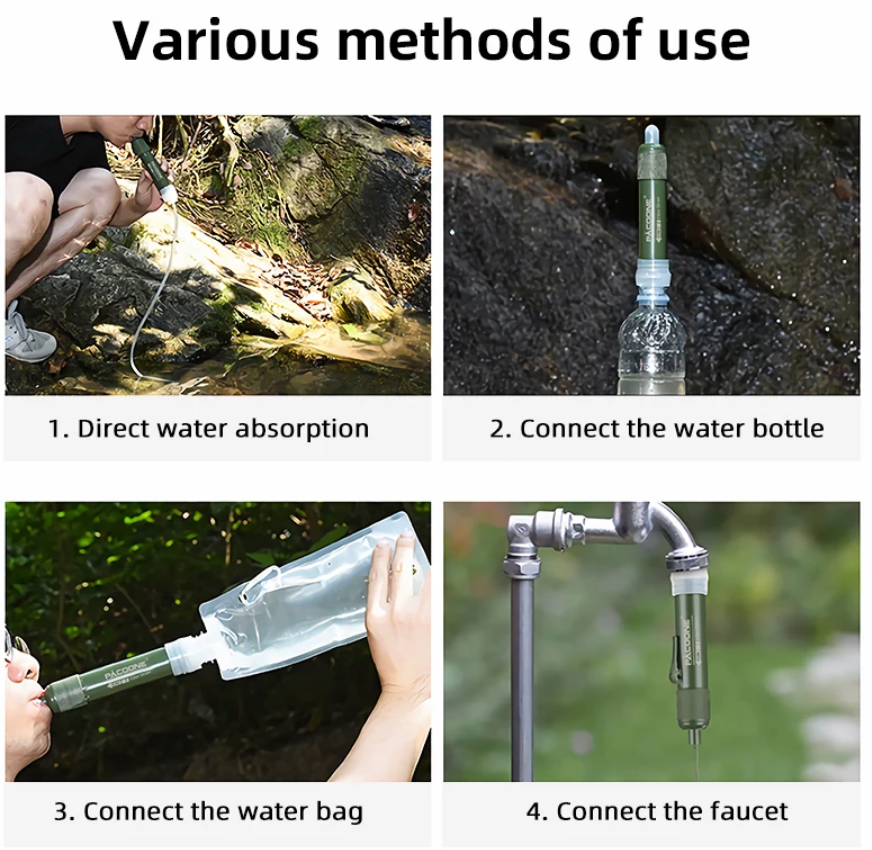 Mini Camping Zuivering Waterfilter + Waterzak