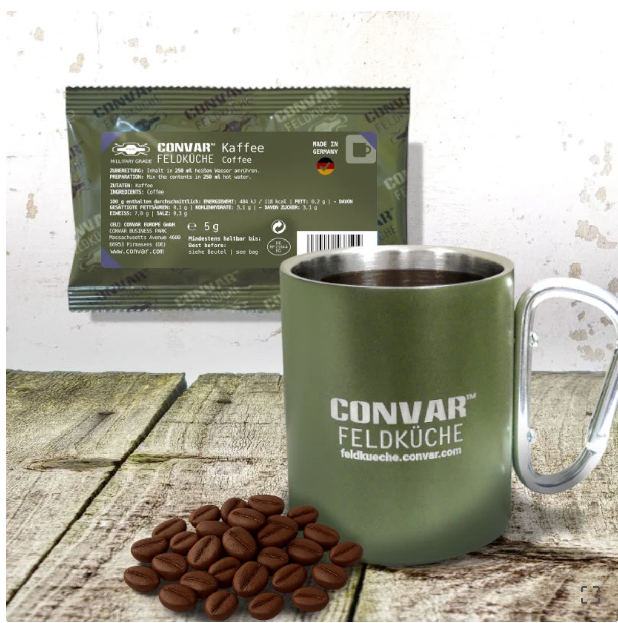 CONVAR™ Feldküche Koffie – Sterke Instantkoffie voor Onderweg