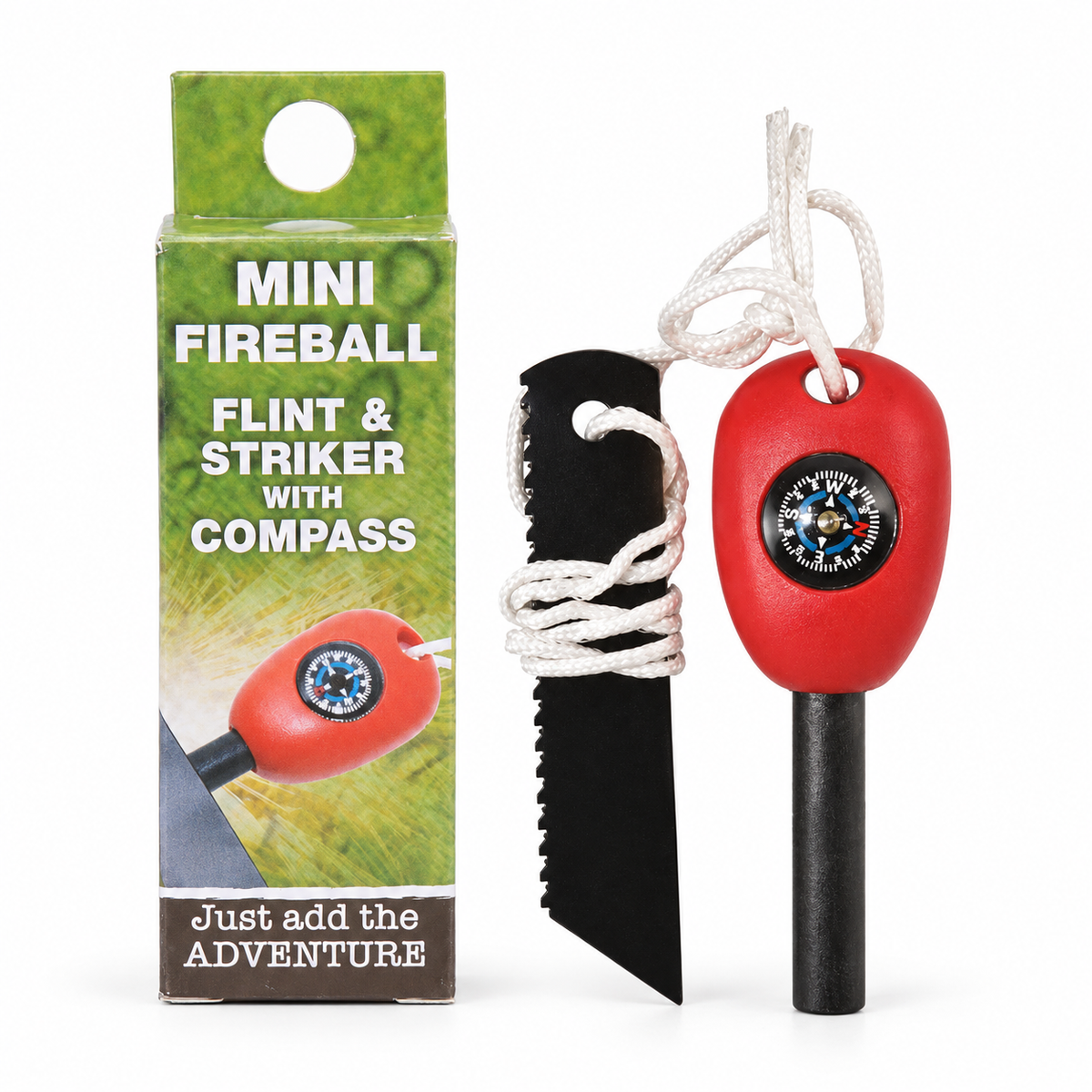 Vuurstarter Fireball Flint & Striker– Met Noodkompas
