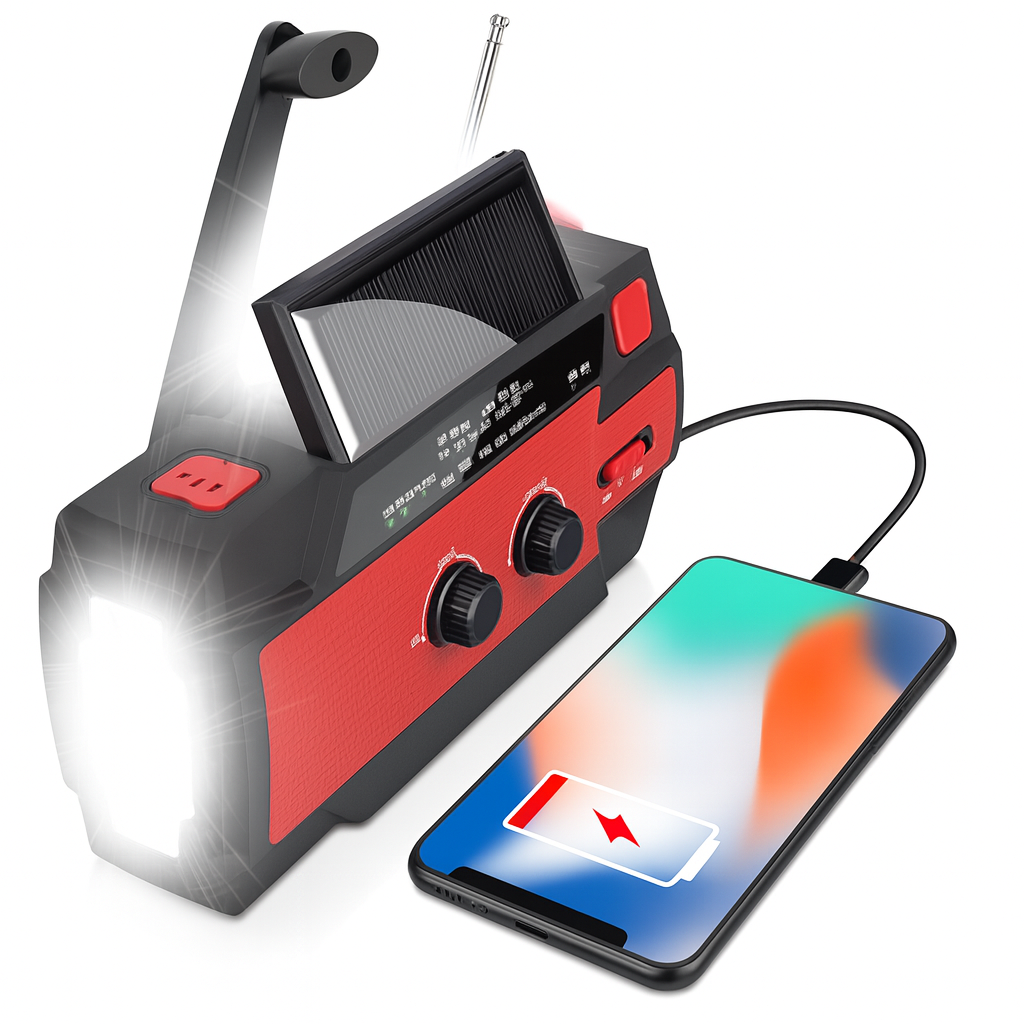 Noodradio met 4000mAh Powerbank en Zaklamp - Nieuwe Model 2024