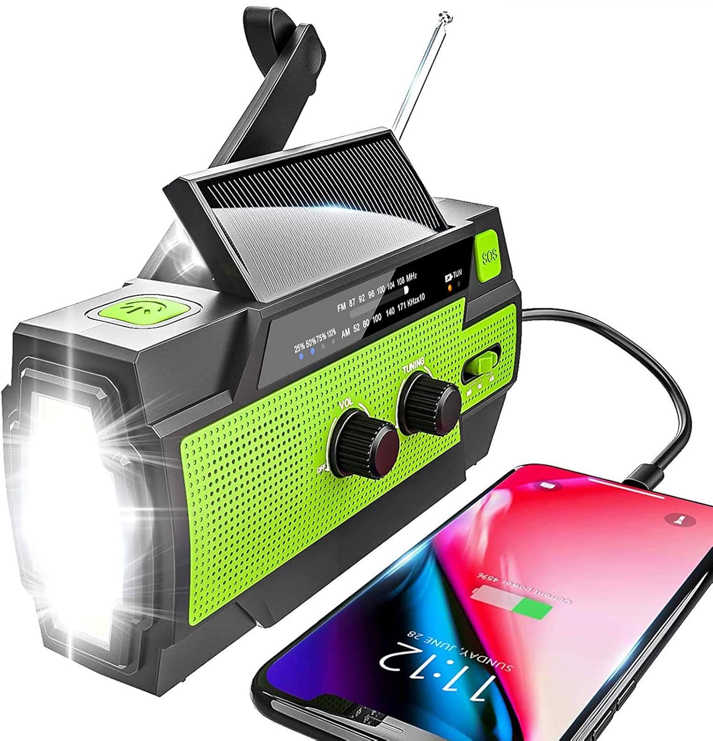 Noodradio met 4000mAh Powerbank en Zaklamp - Nieuwe Model 2024