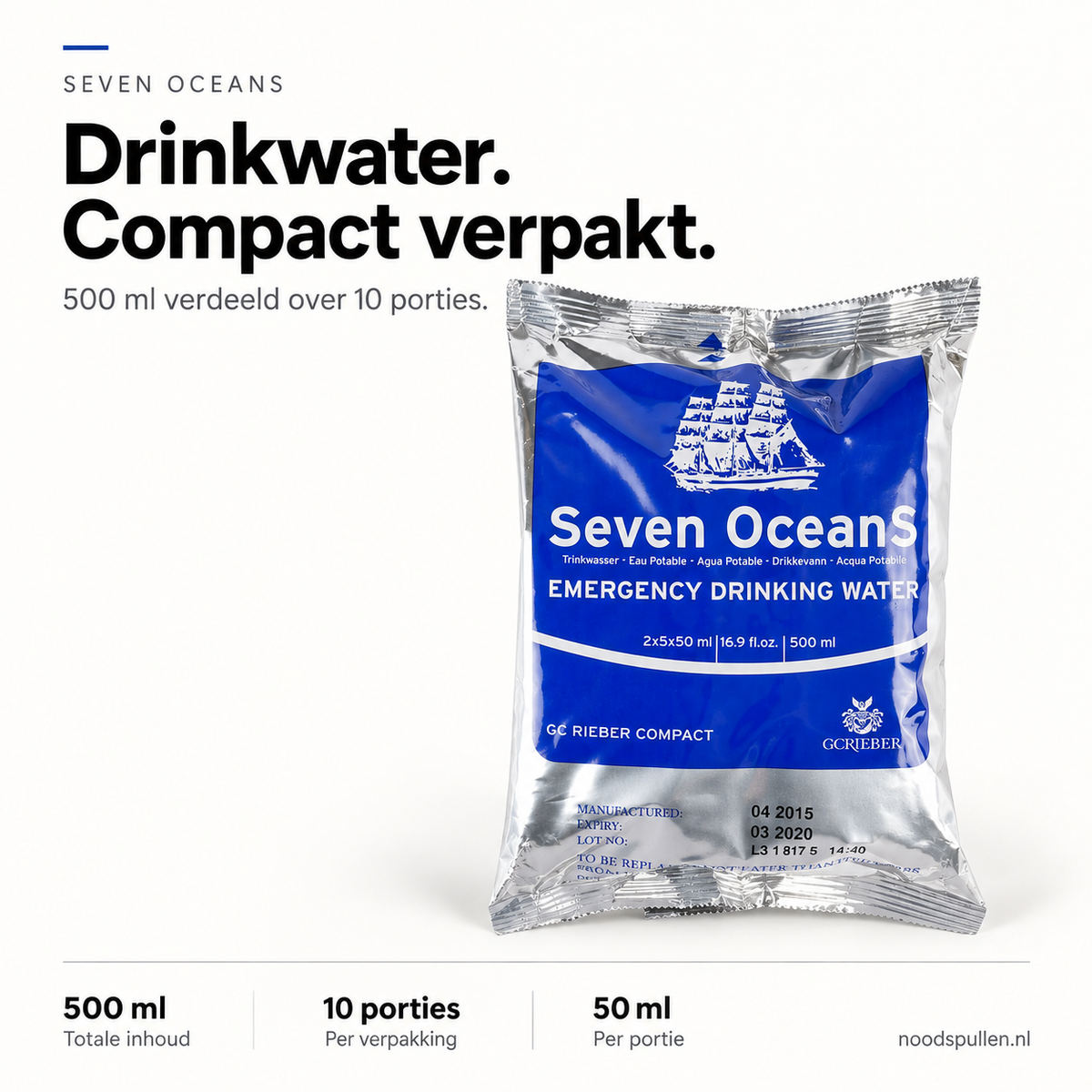 Seven Oceans Drinkwater Rantsoen 500ml